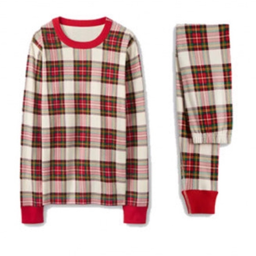 Hanna Andersson Tartan Plaid Holiday Christmas Pajamas Small Organic Cotton